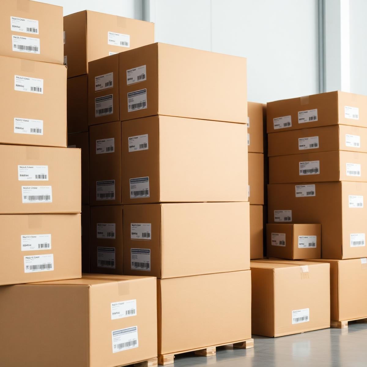 Racked storage warehouse